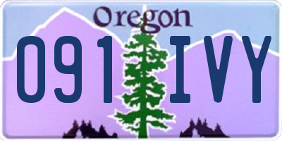 OR license plate 091IVY
