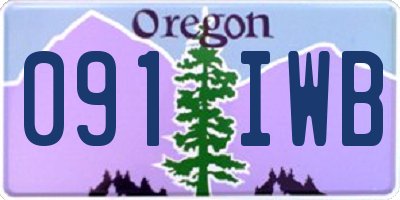 OR license plate 091IWB
