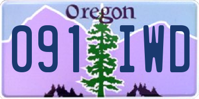 OR license plate 091IWD