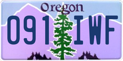 OR license plate 091IWF