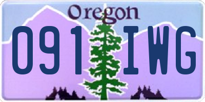 OR license plate 091IWG