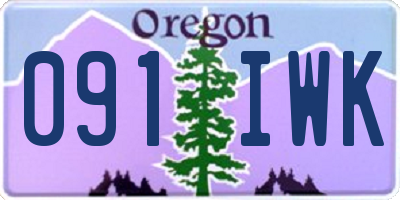 OR license plate 091IWK