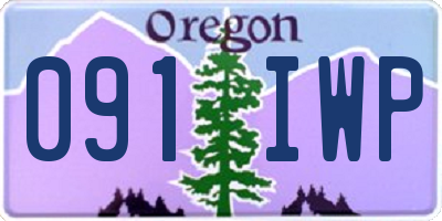 OR license plate 091IWP