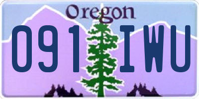 OR license plate 091IWU
