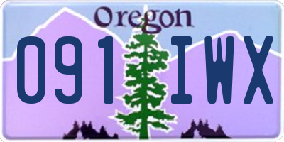 OR license plate 091IWX