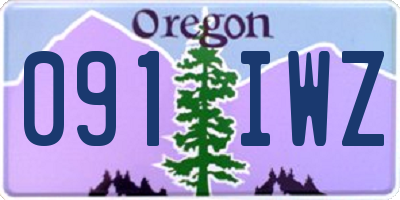 OR license plate 091IWZ