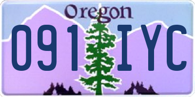OR license plate 091IYC