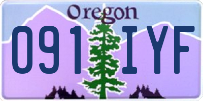 OR license plate 091IYF