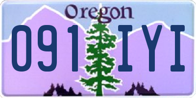 OR license plate 091IYI