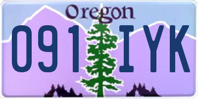 OR license plate 091IYK