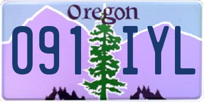 OR license plate 091IYL