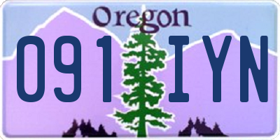 OR license plate 091IYN