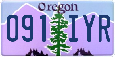 OR license plate 091IYR