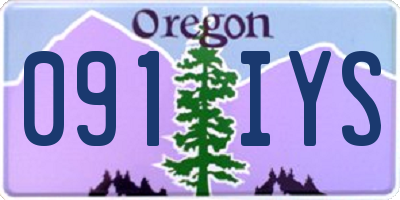 OR license plate 091IYS