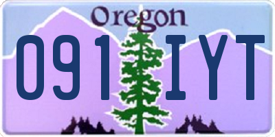 OR license plate 091IYT