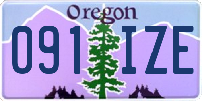 OR license plate 091IZE