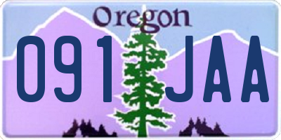 OR license plate 091JAA