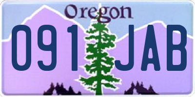 OR license plate 091JAB