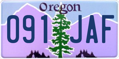 OR license plate 091JAF