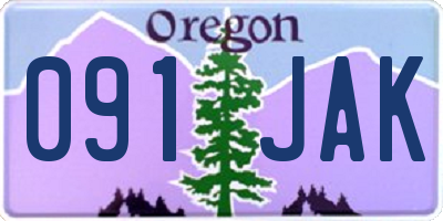 OR license plate 091JAK