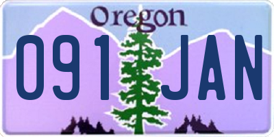 OR license plate 091JAN