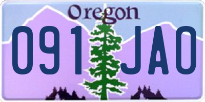 OR license plate 091JAO