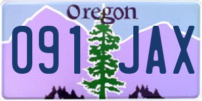 OR license plate 091JAX