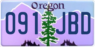 OR license plate 091JBD