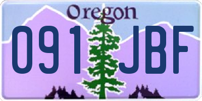 OR license plate 091JBF