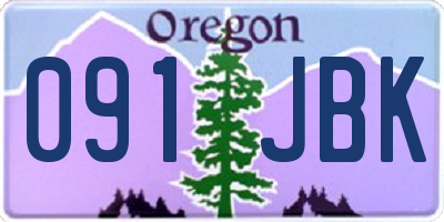 OR license plate 091JBK