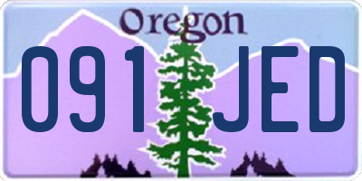 OR license plate 091JED