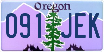 OR license plate 091JEK
