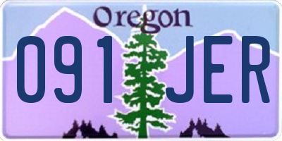 OR license plate 091JER