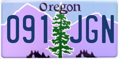 OR license plate 091JGN
