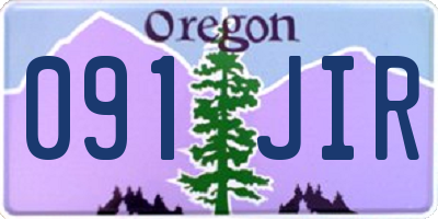 OR license plate 091JIR