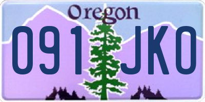 OR license plate 091JKO