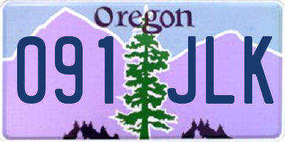 OR license plate 091JLK