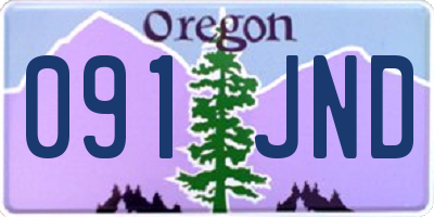 OR license plate 091JND