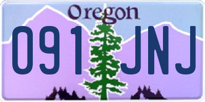 OR license plate 091JNJ