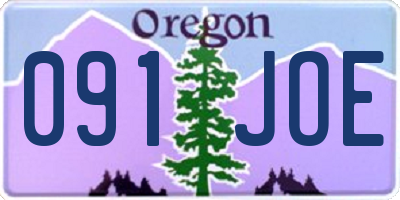 OR license plate 091JOE