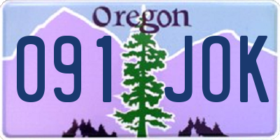 OR license plate 091JOK