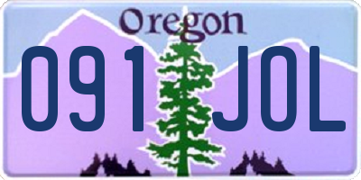 OR license plate 091JOL