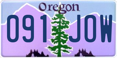OR license plate 091JOW
