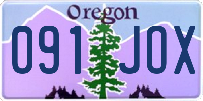 OR license plate 091JOX