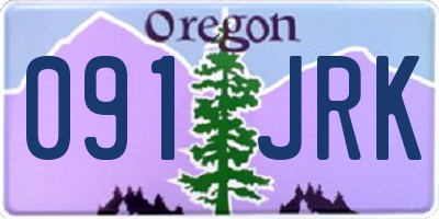 OR license plate 091JRK