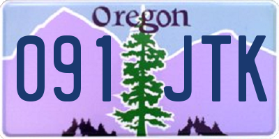 OR license plate 091JTK