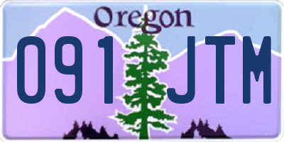 OR license plate 091JTM