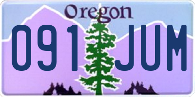 OR license plate 091JUM