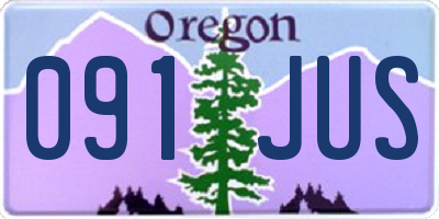 OR license plate 091JUS