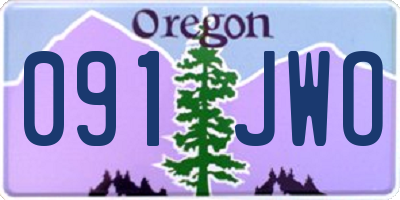OR license plate 091JWO